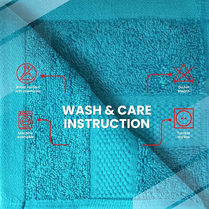 Infinitee Xclusives 100% Cotton Luxury Wash Cloths for Showering - 4 Pack | Washcloths [13x13] - Soft and Absorbent Face Towels for Bathroom Wash Clothes - Gym, Spa & Hotel Use