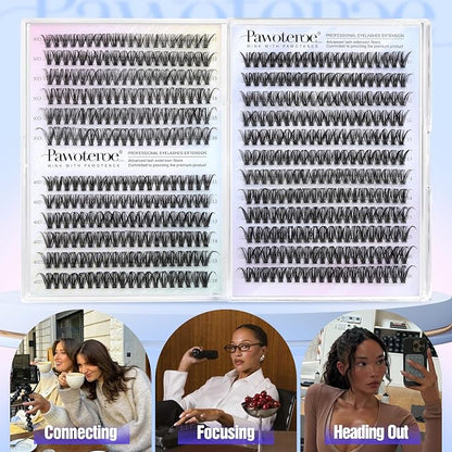 Lash Clusters 480pcs Individual Lashes 30D 40D Cluster Eyelash Extensions Eyelash Clusters Lash Extensions for Self Application (30D&40D, 0.07D, 11-16mm Valuable Pack)