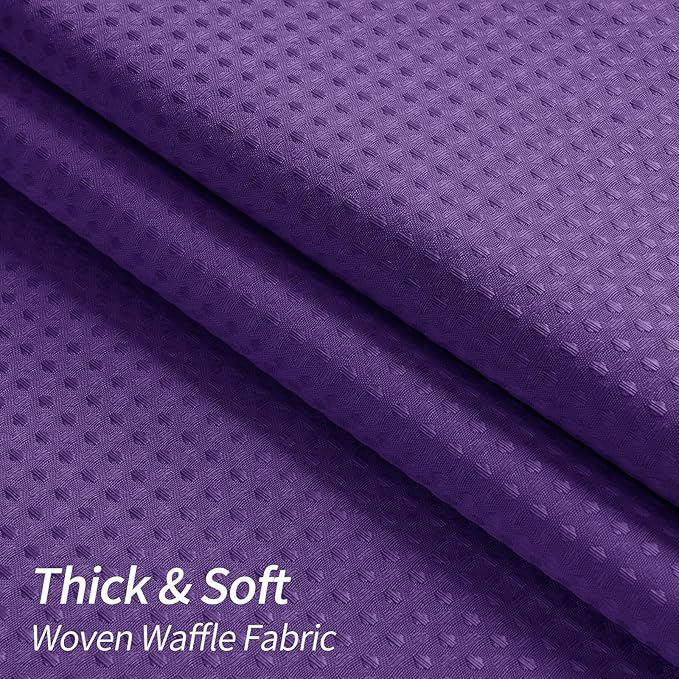 MitoVilla Purple Waffle Fabric Shower Curtain, Modern Waffle Weave Textured Shower Curtains for Luxury Bathroom Decor, Weighted Bathroom Shower Curtain, 72 x 72