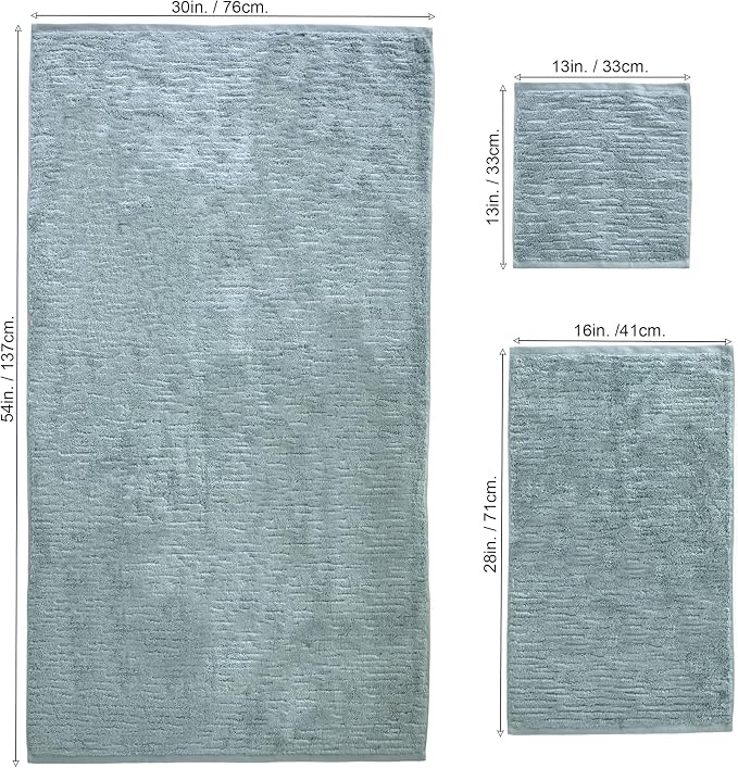 SKL Home CloudSoft Bath Towel Set, 6-Piece, 100% Cotton Luxury, Teal | 2 Bath towels, 2 hand towels, 2 washcloths. Premium spa-level quality. 600/520 GSM weight. Ultra plush & absorbent.