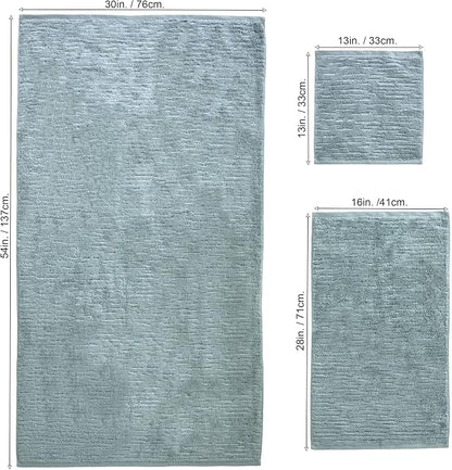 SKL Home CloudSoft Bath Towel Set, 6-Piece, 100% Cotton Luxury, Teal | 2 Bath towels, 2 hand towels, 2 washcloths. Premium spa-level quality. 600/520 GSM weight. Ultra plush & absorbent.
