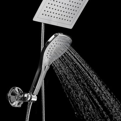 Dream Spa Ultra-Luxury 9" Rainfall Shower Head/Handheld Combo. Convenient Push-Button Flow Control Button for easy one-handed operation. Switch flow settings with the same hand! Premium Chrome | Enjoy Extra-wide Flow Coverage and Convenient Push-button...
