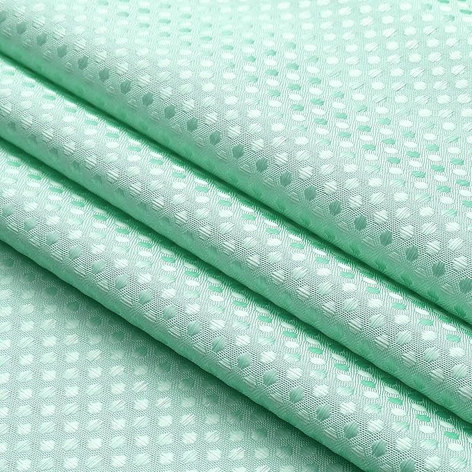 WEST LAKE Waffle Fabric Shower Curtain Aqua Ombre Decorative Spa Bathroom Shower Curtain with Grommet No Hook Water Resistant Machine Washable,Gradient White to Aqua Blue 70" Wx72 L