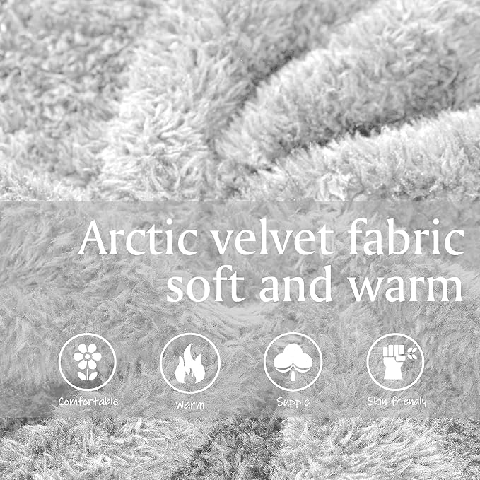 Inner Wish Mens Plush Fleece Robe, Cozy Warm Bathrobe Fuzzy Male Spa Long Robe With Pockets (DARK GREY)
