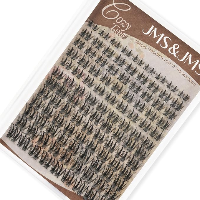 JMS&JMS Double Spikes Lash Clusters, Anime Eye Lashes with Invisible Band | C Curl 8-18MIX False Eyelashes Natural Wispy Eyelash Clusters DIY Manga Lashes at Home