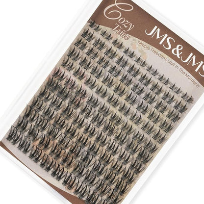 JMS&JMS Double Spikes Lash Clusters, Anime Eye Lashes with Invisible Band | C Curl 8-18MIX False Eyelashes Natural Wispy Eyelash Clusters DIY Manga Lashes at Home