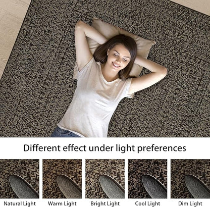 Washable Runner Rug 2x6 Hallway Rug Runner Non Slip Bath Mat Modern Soft Farmhouse Throw Rugs Kitchen Rugs Stain Resistant Carpet for Bedroom Entryway Indoor 2'x6' Black/Brown
