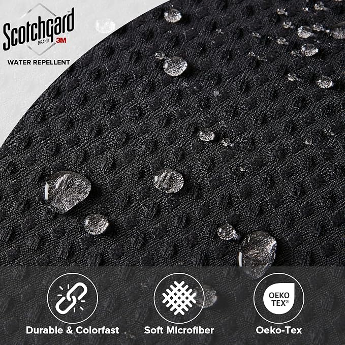 Madison Park Arbor Waffle Extra Wide Shower Curtain, 108 x 72, Black Solid | Adds Privacy, Machine Washable, Farmhouse, OEKO-TEX Certified Bathroom Curtain, 3M Scotchgard Moisture Management