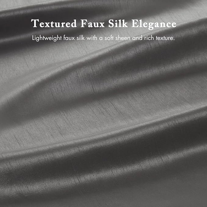 Madison Park Amherst Bathroom Shower Curtain Faux Silk Pieced Striped Modern Microfiber Bath Curtains, 72x84 Inches, Grey