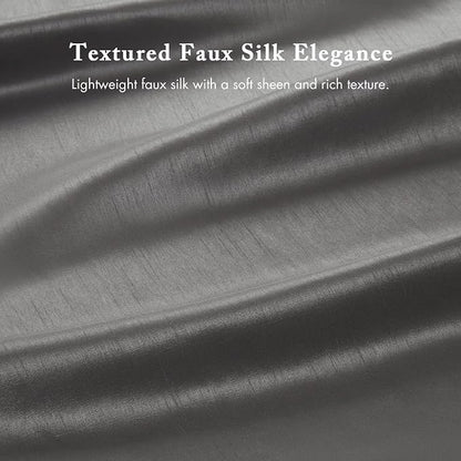 Madison Park Amherst Bathroom Shower Curtain Faux Silk Pieced Striped Modern Microfiber Bath Curtains, 72x72 Inches, Grey