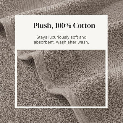 Modern Threads 6 Piece Cotton Bath Towel Set – Ultra Soft 600 GSM Towels – Bathroom Set with Hand Towels and Washcloths – Waffle (Charcoal)