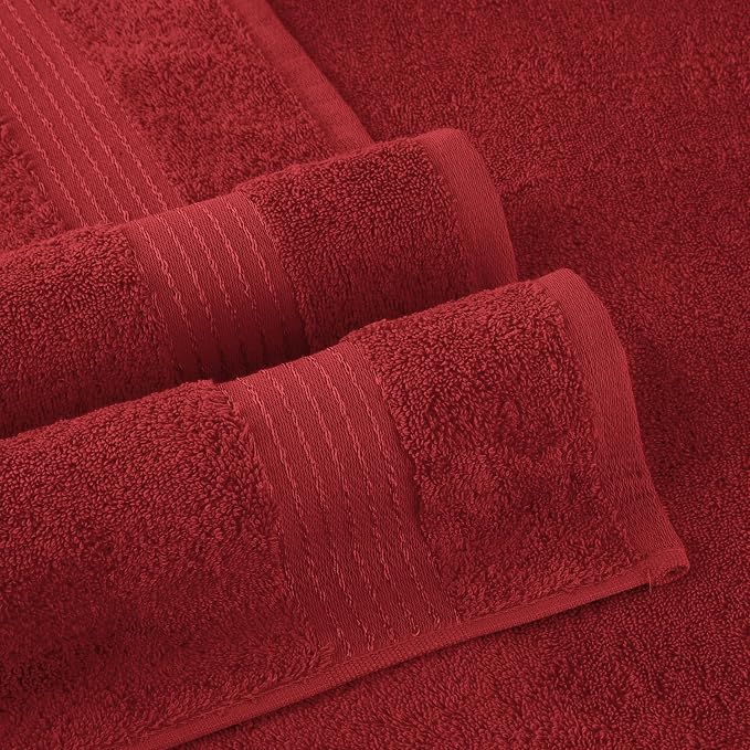 Elegant Comfort Premium Turkish Cotton 1 Piece Jumbo Bath Towel - 35 x 70 inch, Luxurious Hotel Spa Quality 100% Turkish Cotton Large Bath Towel - Highly Absorbent - Soft Bathroom Towel, Burgundy