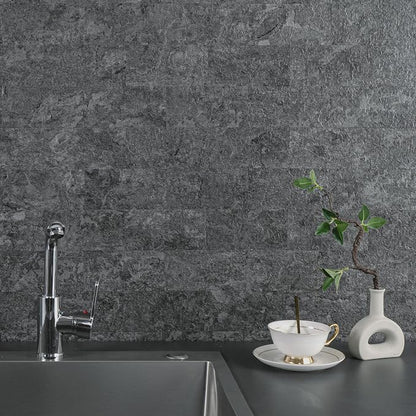StyloVue 100 Pieces Peel and Stick Backsplash for Kitchen, 3" x 6" PVC Subway Tile 2026 Upgraded Gray Concrete Stone Backsplash Stick on Tile Elevate Kitchen Fireplace RV