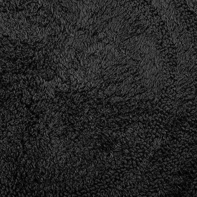 DII Crochet Collection Reversible Bath Mat, Large Oval, 21x34, Black
