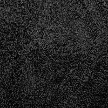 DII Crochet Collection Reversible Bath Mat, Large Oval, 21x34, Black