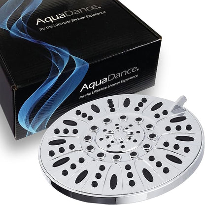 AquaDance High Pressure 6-Setting, 7" Rainfall Shower Head – Tested to Meet US Quality Standards, Angle-Adjustable, with Tool-Free Installation – Chrome Finish | Angle Adjustable with Extra-wide Flow Coverage & High Precision Anti-clog Nozzles. Tool-Fr...