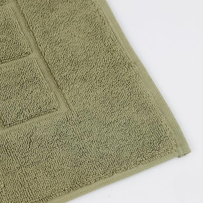 Superior 100% Cotton Bathmat Set, Bath Mats, Bathroom Decor, Shower, Bathtub Essentials, Accessories, Small Washable Rug, No Backing, Heavyweight, Nora Collection, Set of 2, 22" x 35", Forest Green