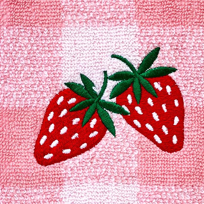 SKL Home Buffalo Plaid Strawberry Hand Towel Set-2pc, 100% Cotton, Pink | Plush & absorbent terry. For use in the bathroom, kitchen or bar. Great for spring, summer & year-round décor.