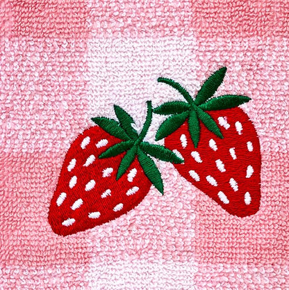 SKL Home Buffalo Plaid Strawberry Hand Towel Set-2pc, 100% Cotton, Pink | Plush & absorbent terry. For use in the bathroom, kitchen or bar. Great for spring, summer & year-round décor.