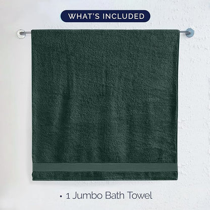 Elegant Comfort Premium Turkish Cotton 1 Piece Jumbo Bath Towel - 35 x 70 inch, Luxurious Hotel Spa Quality 100% Turkish Cotton Large Bath Towel - Highly Absorbent - Soft Bathroom Towel, Hunter Green