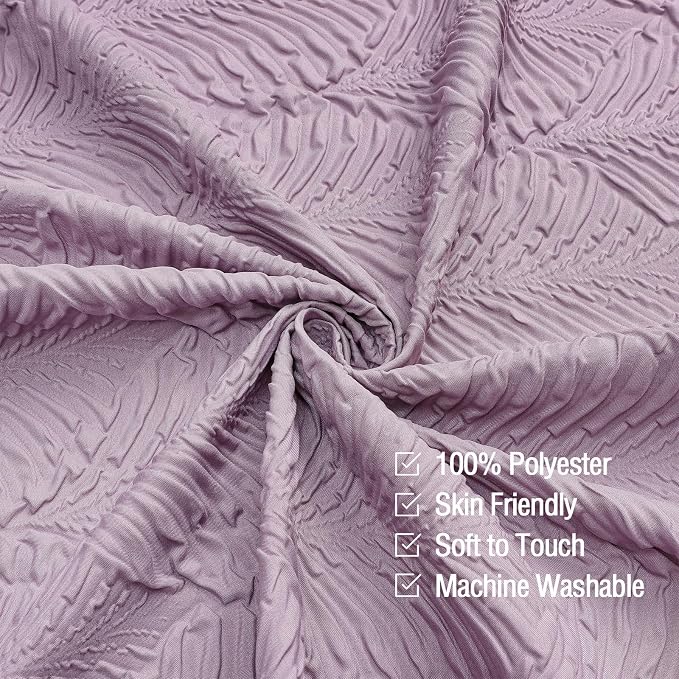 72x84 Extra Long Shower Curtain, Lavender 3D Embossed Half Bath Curtain