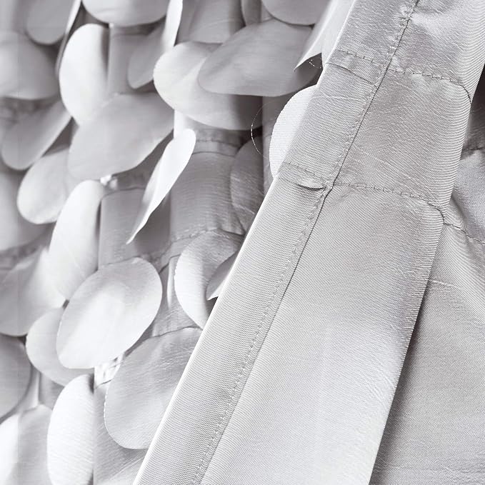 Lush Decor Gigi Valance Curtain Single 70" W x 14" L Light Gray - Silver Valances for Windows - Vintage Kitchen Curtains - Glam Decor - Bathroom Valance
