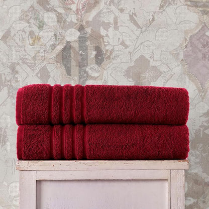 Hawmam Linen Jumbo Large Bath Sheets Towels 2 Pack Soft and Absorbent, Premium Quality 100% Cotton Towels (Red, Bath Sheet)