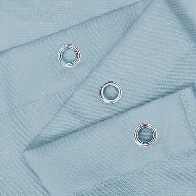 N&Y HOME Fabric Shower Curtain or Liner with Magnets, Blue Fog | Hotel Quality, Washable, Water Repellent, Light Blue Cloth Shower Curtain with Grommets for Bathroom, Standard Size