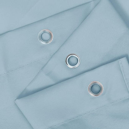 N&Y HOME Fabric Shower Curtain or Liner with Magnets, Blue Fog | Hotel Quality, Washable, Water Repellent, Light Blue Cloth Shower Curtain with Grommets for Bathroom, Standard Size