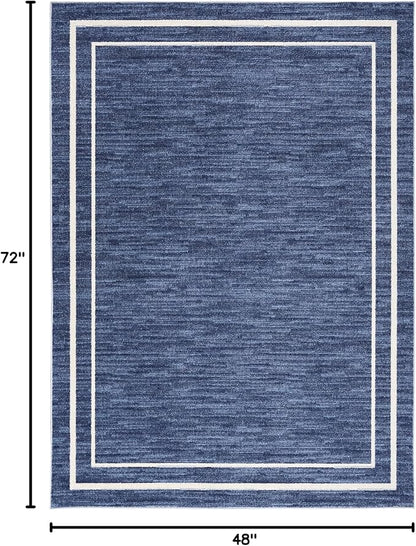 Nourison Home Nourison Essentials Navy/Ivory 4' x 6' Area Rug - Easy Clean, Non Shedding, Bed Room, Living Room, Dining Room, Kitchen (4' x 6')