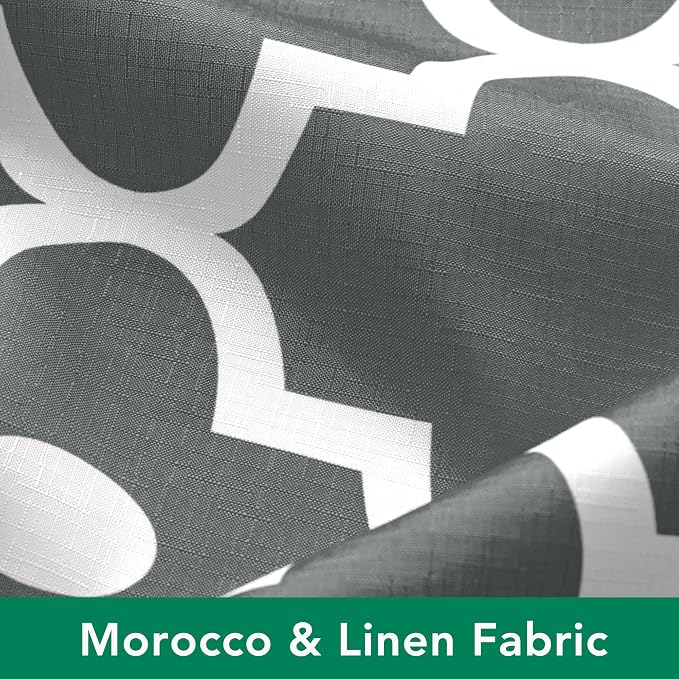 Fabric Modern Shower Curtain-Dark Grey & White Shower Curtains for Bathroom | 72"W x 72"L Textured Faux Linen Elegant Classic Moroccan Bath Decor-Hotel Quality Transitional Washable & Breathable Cloth