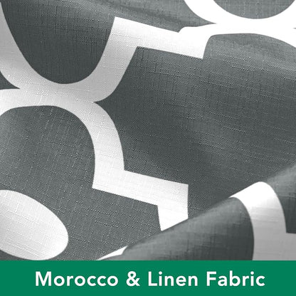 Fabric Modern Shower Curtain-Dark Grey & White Shower Curtains for Bathroom | 72"W x 72"L Textured Faux Linen Elegant Classic Moroccan Bath Decor-Hotel Quality Transitional Washable & Breathable Cloth