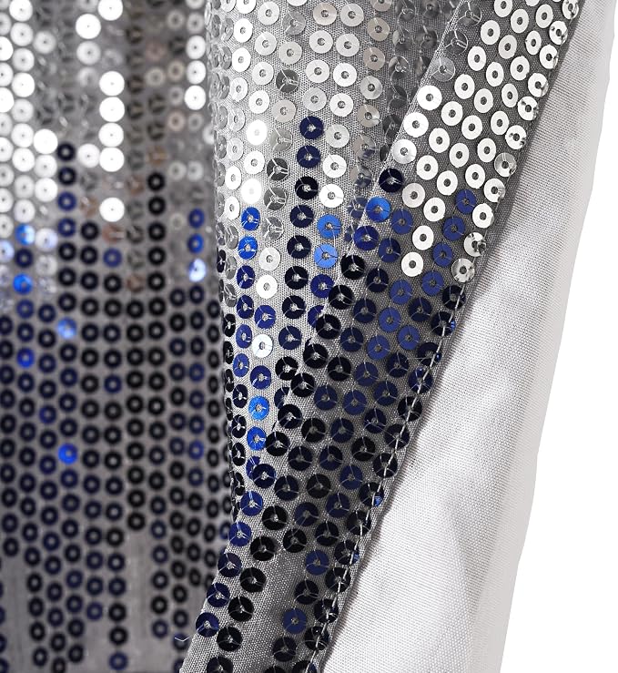 Lush Decor Night Sky Sequins Valance Curtain Single, 52"W x 18"L Navy & White - Kitchen Curtains Valances For Windows - Bathroom Curtains Window