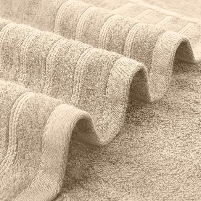 Avalon Towels Bath Towels Set of 4, Size 30 x 60 Inches - 60% Cotton, 40% Viscose Made from Bamboo, Soft and Absorbent, Thin and Quick Drying, Lightweight, Perfect for Daily Use