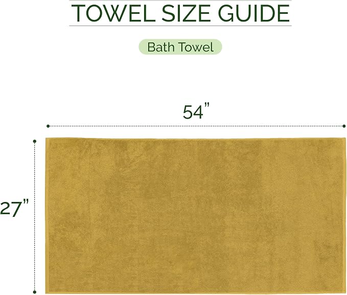 Elegant Comfort 100% Turkish Cotton Corduroy Ribbed Luxury Soft 2 Pack Bath Towels 27 x 54 Inch - Ultra Plush, Absorbent, Quick Dry, Hotel Spa Quality Towels for Bathroom Essentials, Gold