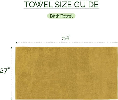 Elegant Comfort 100% Turkish Cotton Corduroy Ribbed Luxury Soft 2 Pack Bath Towels 27 x 54 Inch - Ultra Plush, Absorbent, Quick Dry, Hotel Spa Quality Towels for Bathroom Essentials, Gold