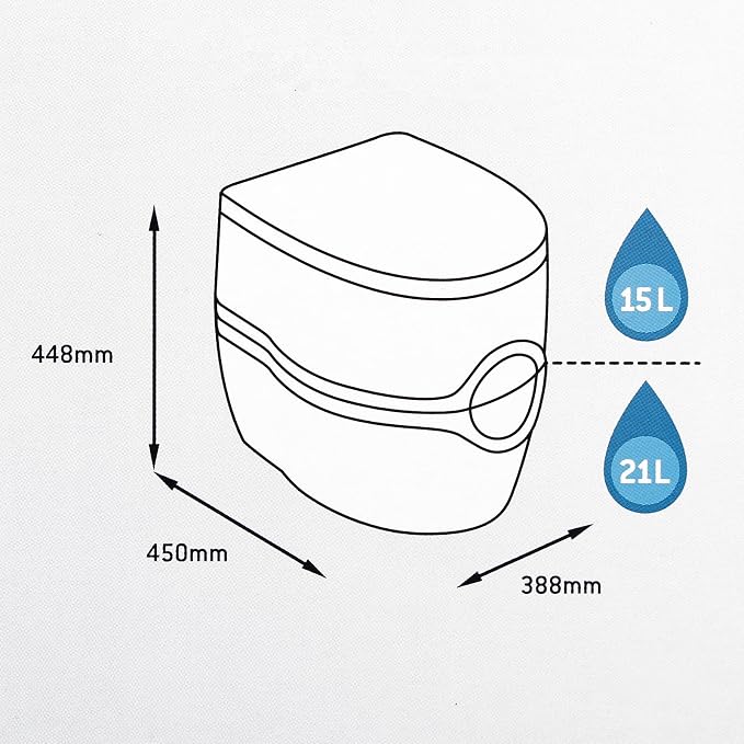 Thetford 92305 Porta Potti 565P Excellence Portable Toilet (Manual), 448 x 388 x 450 mm, White