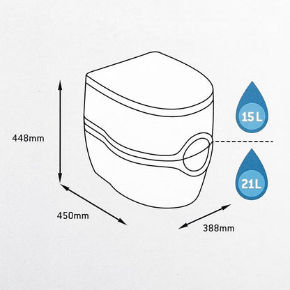 Thetford 92305 Porta Potti 565P Excellence Portable Toilet (Manual), 448 x 388 x 450 mm, White
