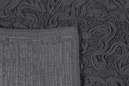 Home Weavers Bell Flower Collection 100% Cotton Tufted Bath Rugs, Extra Soft and Absorbent Bath Rugs, Non-Slip Bath Mats, Machine Washable, Bath Mats for Bathroom Floor, 17"x30" Slice Rug, Gray