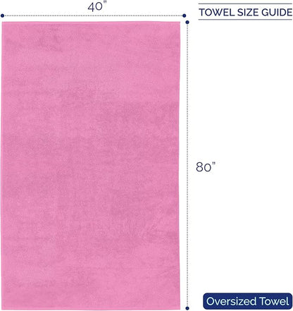 Elegant Comfort Premium Super Soft Highly Absorbent 1 Piece Oversized Bath Sheet - 40" x 80" inch, Luxurious Hotel Spa Quality 100% Turkish Cotton Extra Large Bath Towels for Adults, Light Pink
