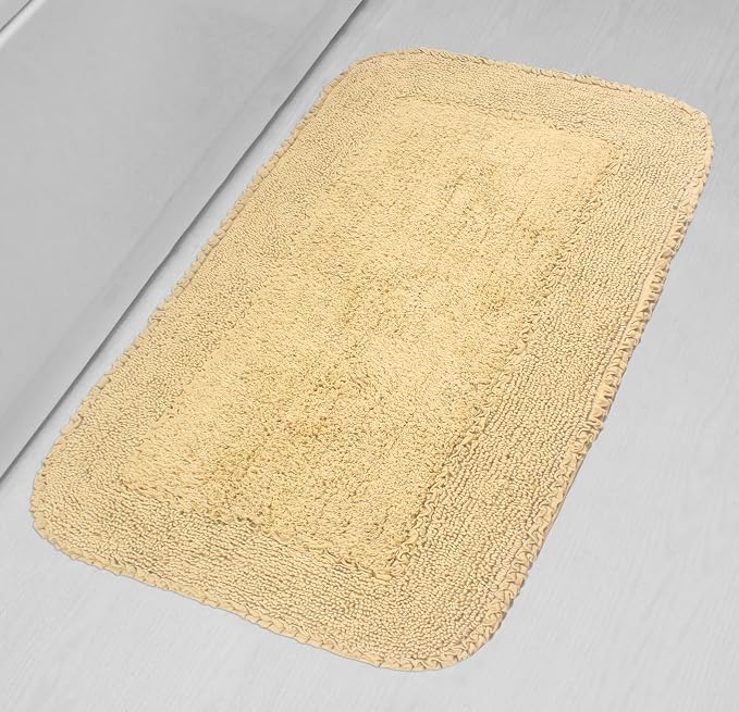 Home Weavers Radiant Collection 100% Cotton Bathroom Rugs Set, Washable Rug, Thick Extra Soft and Absorbent Bath Rug, Kitchen Mat, Bath Mat Set, Bath Floor Mat Non Slip, 24"x40" Rectangle, Yellow