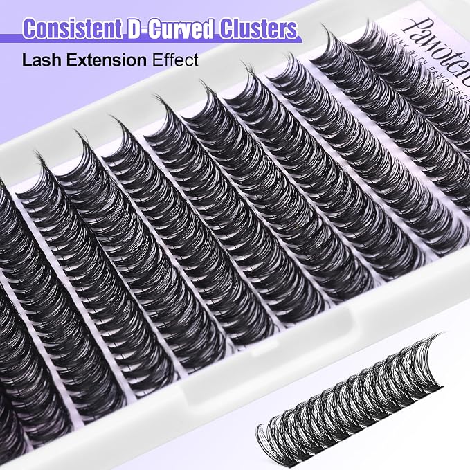 Lash Clusters 40D 280pcs Cluster Eyelash Extensions 9-16mm Mix Eyelash Clusters Lash Extension Individual Lashes for Self Application (40D, 0.07D, 9-16mm)