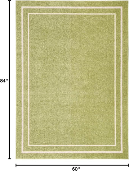Nourison Home Nourison Essentials Green Ivory 5' x 7' Area Rug - Easy Clean, Non Shedding, Bed Room, Living Room, Dining Room, Kitchen (5' x 7')
