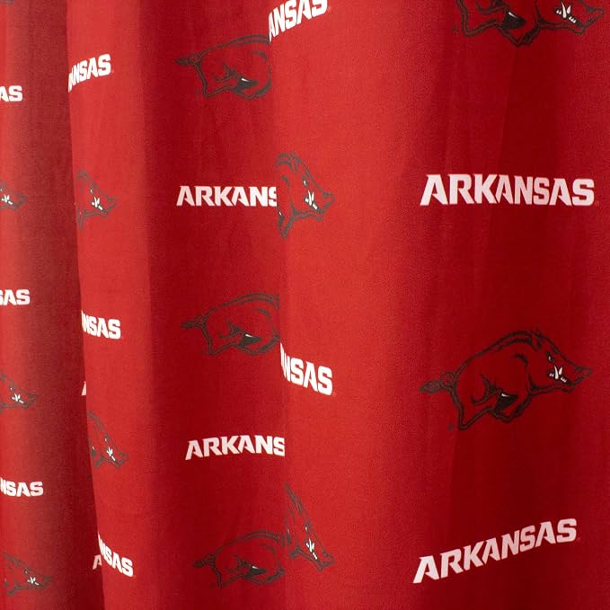 Everything Comfy NCAA Arkansas Razorbacks Bright and Colorful Shower Curtain Cover 70" x 72"
