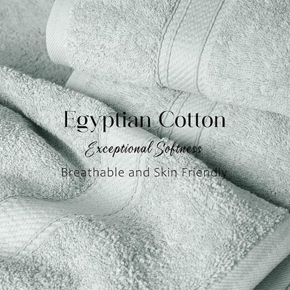 SUPERIOR Egyptian Cotton Ultra Plush & Absorbent, 3 Piece Set, Sea Foam | Quick Dry, Soft Luxury Towel Set, Bath Essentials, Guest Bath, Spa, 1 Bath, 1 Hand, 1 Face Towels, Madeline Towels