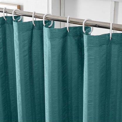 Aiyufeng Turquoise Shower Curtain for Bathroom, Embossed Textured Fabric Shower Curtain for Bathroom - Soft Cloth & Hotel Spa, Machine Washable, 72X72, Turquoise