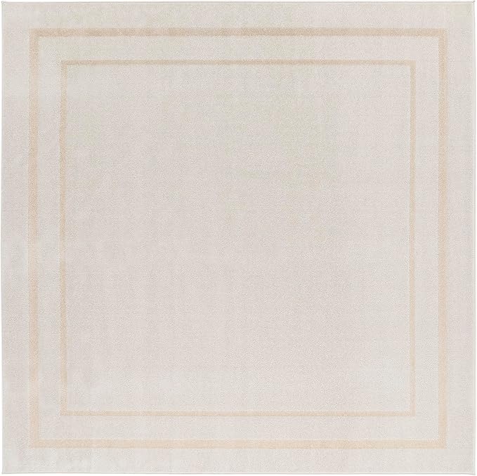 Nourison Home Nourison Essentials Ivory Gold 9' x Square Area Rug - Easy Clean, Non Shedding, Bed Room, Living Room, Dining Room, Kitchen (9' x Square)