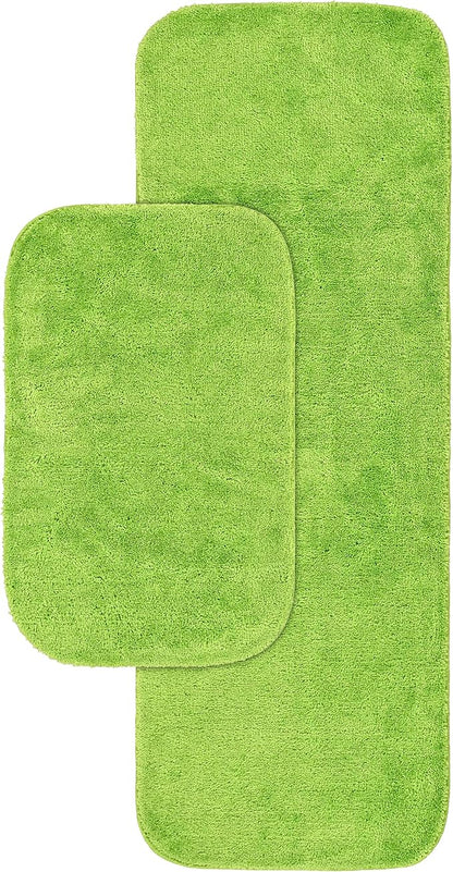 Garland Rug Traditional Nylon Washable Lime-Aid 2 Bath Rugs (21" X 34", 22" X 60") - Soft, Absorbent, and Stylish for Your Bathroom