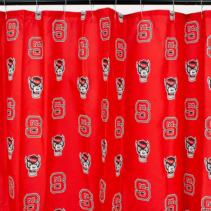 Everything Comfy North Carolina State Wolfpack Bright and Colorful Shower Curtain Cover, 70" x 72"