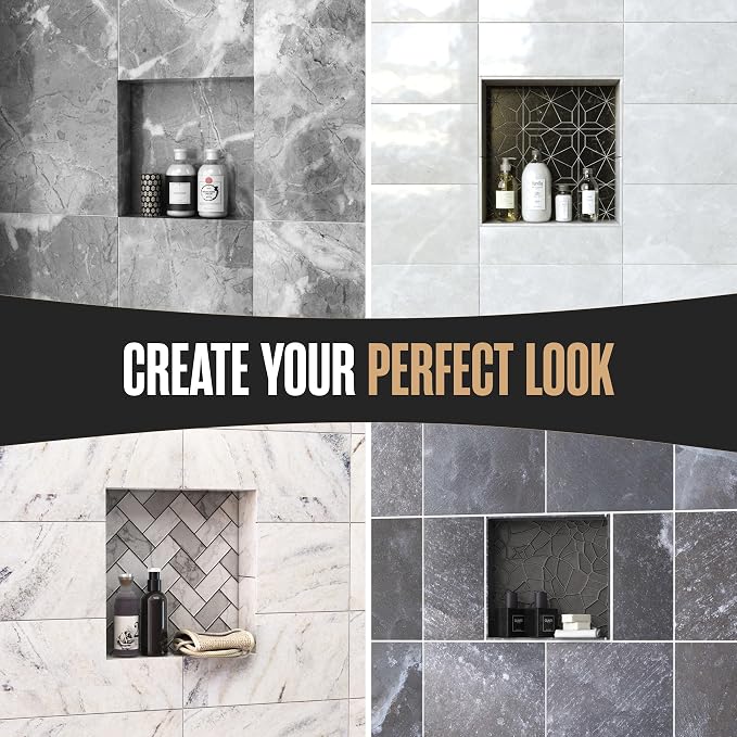Shower Niche, Shower Niche Insert Tile Ready, 12x12 Inch, Soap Box, Prefab | Houseables Recessed Bathroom Storage, In Wall Shelf, Cubby Inserts, Recessed Shampoo Caddy, Inset Shelves, Built In Nook